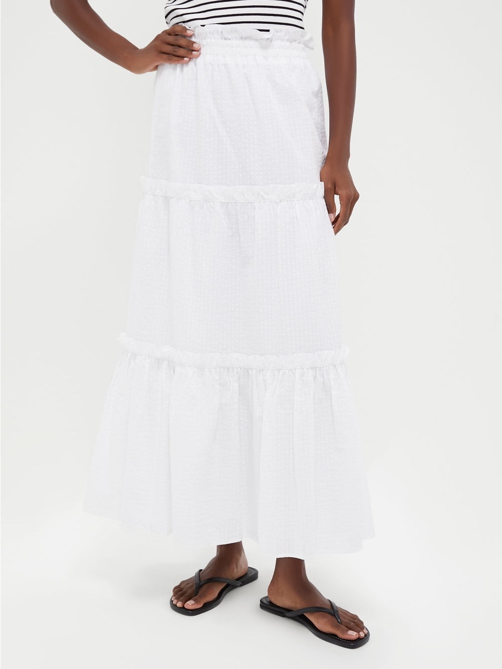 NWT Tuckernuck White Seersucker Prado Skirt